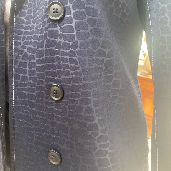 Navy Ellen Tracy Cheetah blazer - Picture 3 of 3